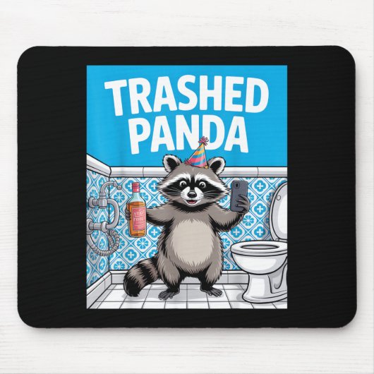 Funny Trashed Panda Raccoon Gets Drunk 1ff512797a7 Muismat (Voorkant)