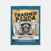 Funny Trashed Panda Raccoon Gets Drunk  Fleece Deken (Voorkant)