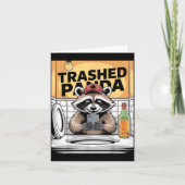 Funny Trashed Panda Raccoon Gets Drunk  Kaart (Voorkant)