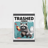 Funny Trashed Panda Raccoon Gets Drunk  Kaart (Voorkant)