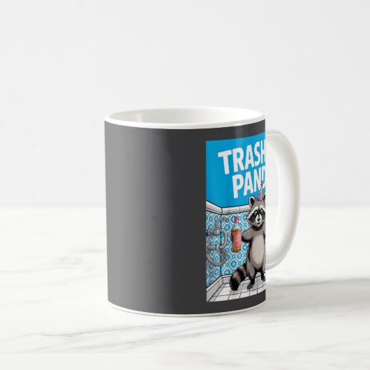 Funny Trashed Panda Raccoon Gets Drunk  Koffiemok (Voorkant rechts)