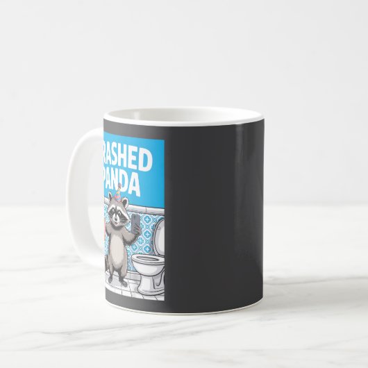 Funny Trashed Panda Raccoon Gets Drunk  Koffiemok (Voorkant links)