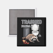 Funny Trashed Panda Raccoon Gets Drunk Magneet (Voorkant / Achterkant)