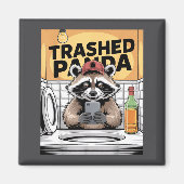 Funny Trashed Panda Raccoon Gets Drunk Magneet (Voorkant)