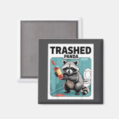 Funny Trashed Panda Raccoon Gets Drunk  Magneet (Voorkant / Achterkant)
