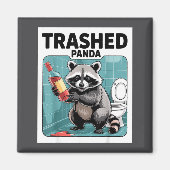 Funny Trashed Panda Raccoon Gets Drunk Magneet (Voorkant)