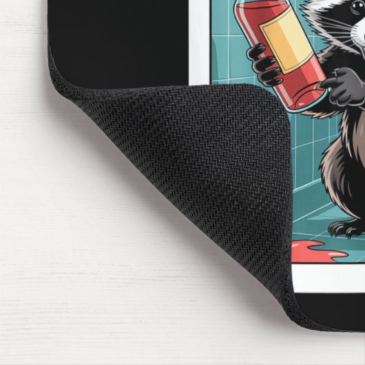 Funny Trashed Panda Raccoon Gets Drunk Muismat (Hoek)