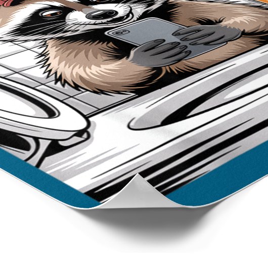 Funny Trashed Panda Raccoon Gets Drunk  Poster (Hoek)