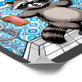 Funny Trashed Panda Raccoon Gets Drunk  Poster (Hoek)
