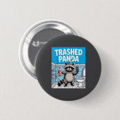 Funny Trashed Panda Raccoon Gets Drunk  Ronde Button 5,7 Cm (Voorkant /achterkant)