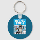 Funny Trashed Panda Raccoon Gets Drunk Sleutelhanger (Voorkant)