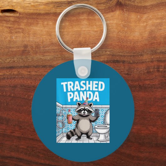 Funny Trashed Panda Raccoon Gets Drunk  Sleutelhanger (Voorkant)