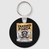 Funny Trashed Panda Raccoon Gets Drunk  Sleutelhanger (Voorkant)