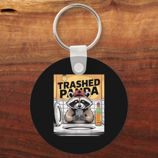 Funny Trashed Panda Raccoon Gets Drunk  Sleutelhanger (Voorkant)