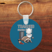 Funny Trashed Panda Raccoon Gets Drunk Sleutelhanger (Voorkant)