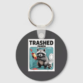 Funny Trashed Panda Raccoon Gets Drunk Sleutelhanger (Voorkant)