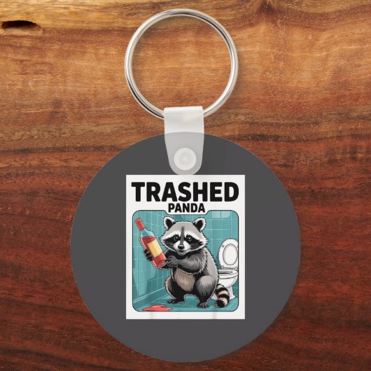 Funny Trashed Panda Raccoon Gets Drunk  Sleutelhanger (Voorkant)