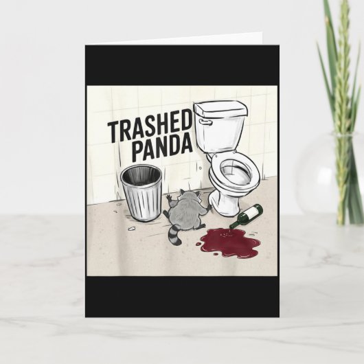 Funny Trashed Panda Racoon Gets Drunk  Kaart (Voorkant)