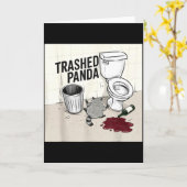 Funny Trashed Panda Racoon Gets Drunk  Kaart (Gele Bloem)