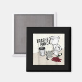Funny Trashed Panda Racoon Gets Drunk  Magneet (Voorkant / Achterkant)