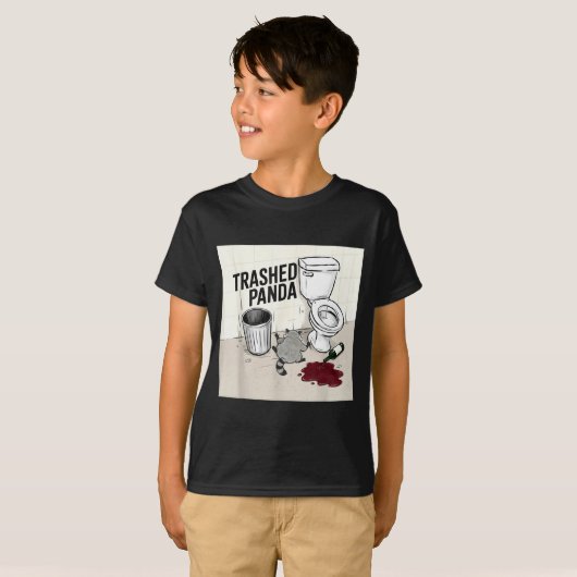 Funny Trashed Panda Racoon Gets Drunk T-shirt (Voorkant volledig)
