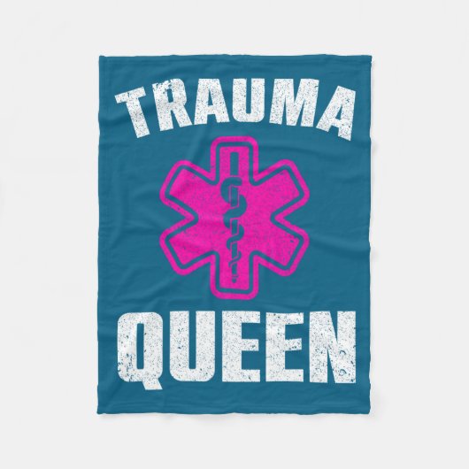 Funny Trauma Queen Art For Paramedic Women Emt Lov Fleece Deken (Voorkant)