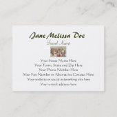 Funny Travel Agent of Tour Operator- Two Sided Visitekaartje (Achterkant)