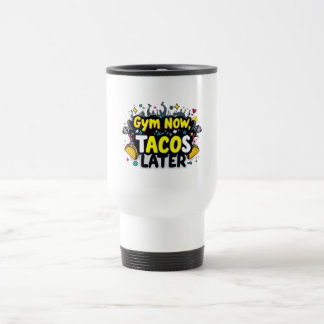 Funny Travel Mug – Fitness & Foodie Commuter Cup Reisbeker