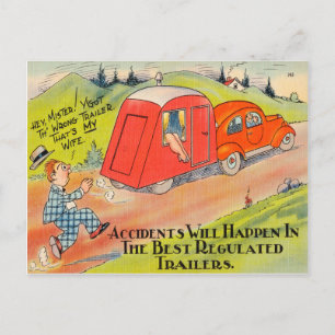 Funny Travel RV Camping Camper Cartoon Briefkaart