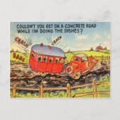 Funny Travel RV Camping Camper Cartoon Briefkaart (Voorkant)