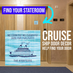 Funny Travel Vacation Ship door Marker Cruise