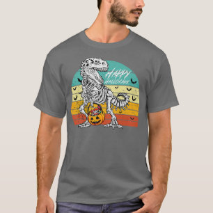 Funny TRe Halloween Happy Hallorawr Dinosaur Pumpk T-shirt