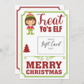 Funny Treat Yo's ELF kerstcadeau Voucher Holder (Voorkant / Achterkant)