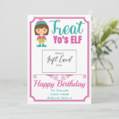 Funny Treat Yo'sELF Birthday Gift Kaart Holder (Staand voorkant)