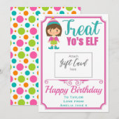 Funny Treat Yo'sELF Birthday Gift Kaart Holder (Voorkant / Achterkant)