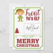 Funny Treat YoursELF Kerstmis Gift Voucher Holder (Voorkant)