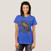 Funny Tree Frog Abstracte kunst T-shirt (Voorkant volledig)