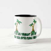 Funny tree hugger tweekleurige koffiemok (Voorkant rechts)