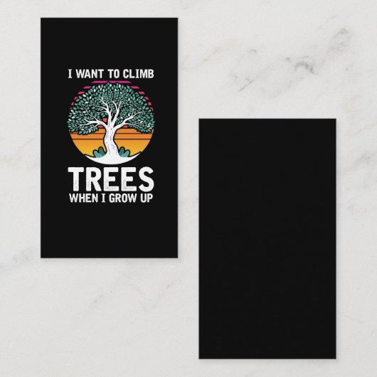 Funny Tree Kind Arborist Future Job Visitekaartje (Voorkant / Achterkant)