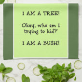 Funny Tree Pose Woman Theedoek (Gevouwen)