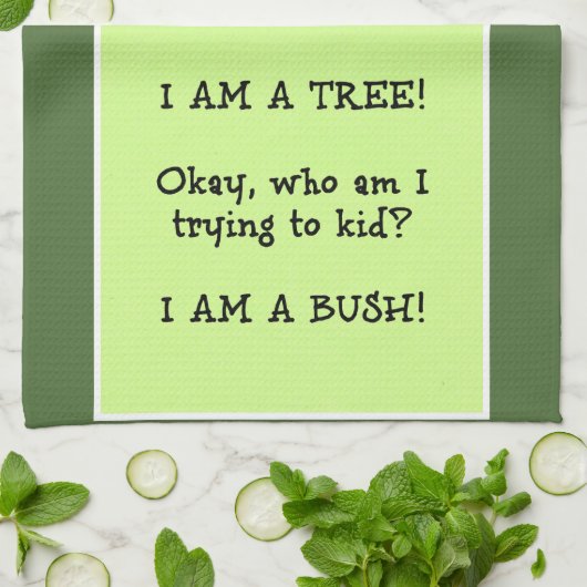 Funny Tree Pose Woman Theedoek (Gevouwen)