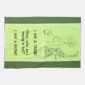 Funny Tree Pose Woman Theedoek (Horizontaal)