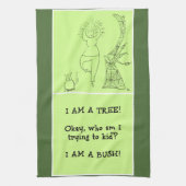 Funny Tree Pose Woman Theedoek (Verticaal)