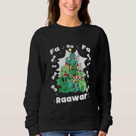 Funny Tree Rex Kerstmis Dinosaur Fa Ra Rawr Xm Trui (Voorkant)