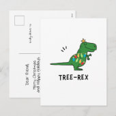 Funny Tree-Rex Kerstmis Feestdagenkaart (Voorkant / Achterkant)