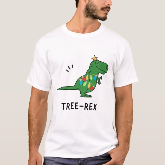 Funny Tree-Rex Kerstmis T-shirt (Voorkant)