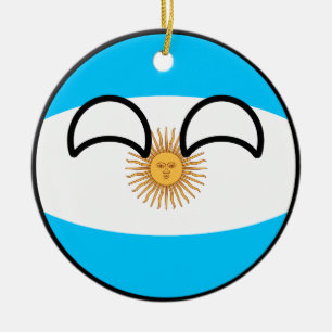 Funny Trending Geeky Argentina Countryball Keramisch Ornament
