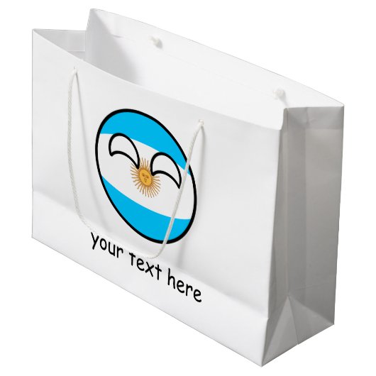 Funny Trending Geeky Argentina Countryball Large Cadeautasje (Voorkant Gekanteld)