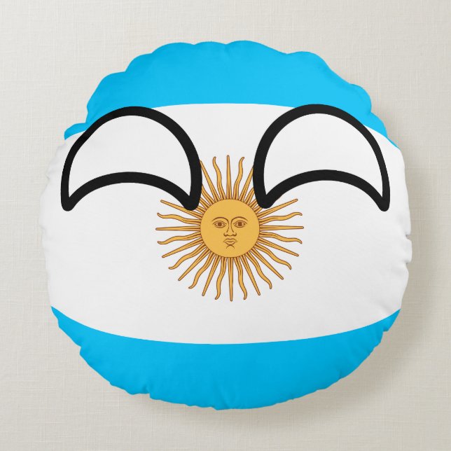 Funny Trending Geeky Argentina Countryball Rond Kussen (Voorkant)