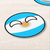 Funny Trending Geeky Argentina Countryball Ronde Kartonnen Onderzetter (Gebogen)